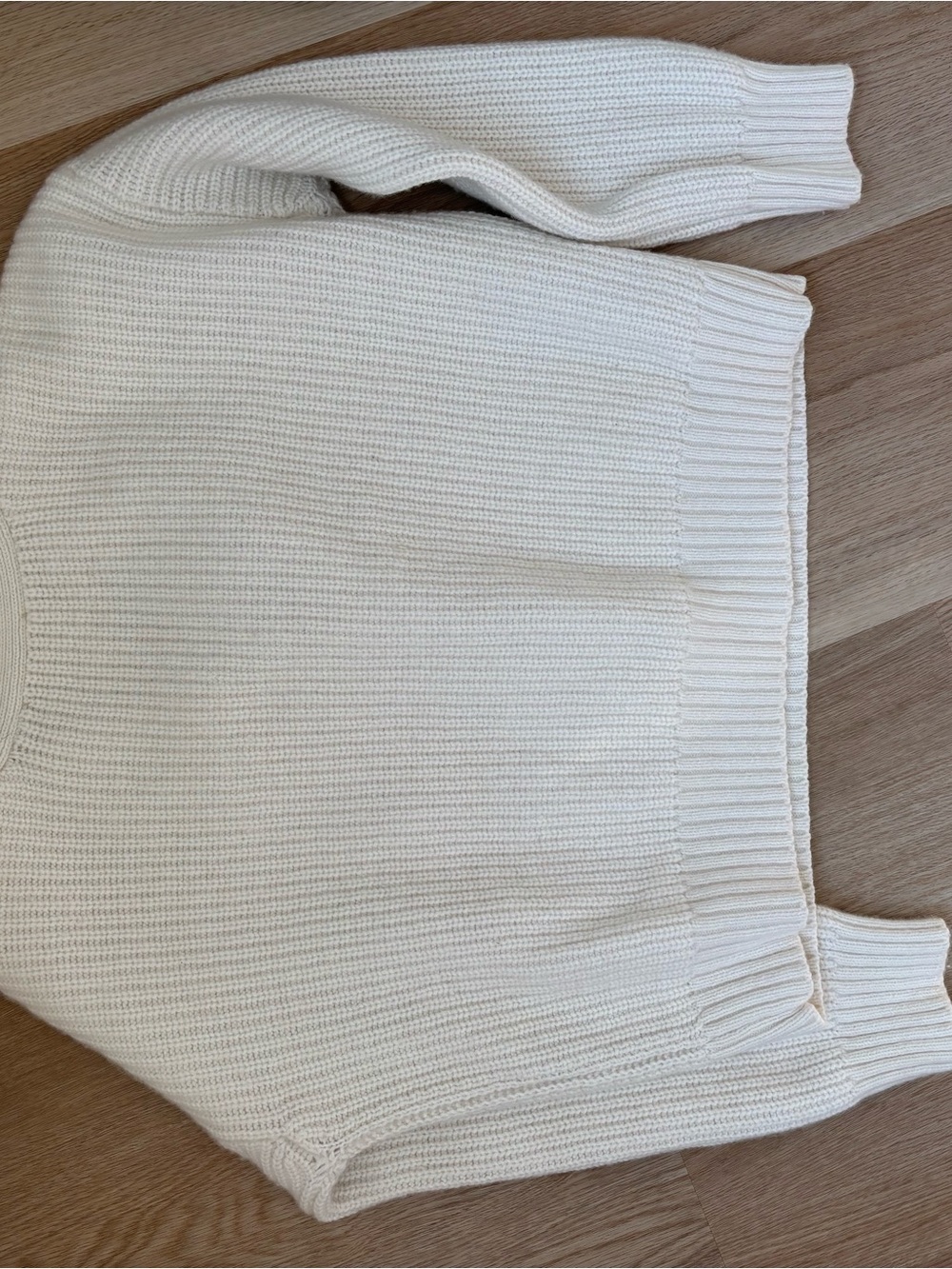 Sezane Cream V-Neck Button Ribbed Sweater - Picture 6 of 8